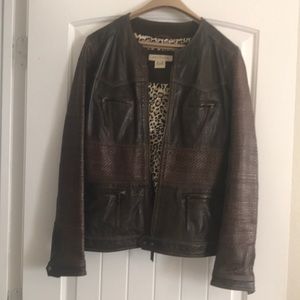 Real brown leather jacket-Stetson